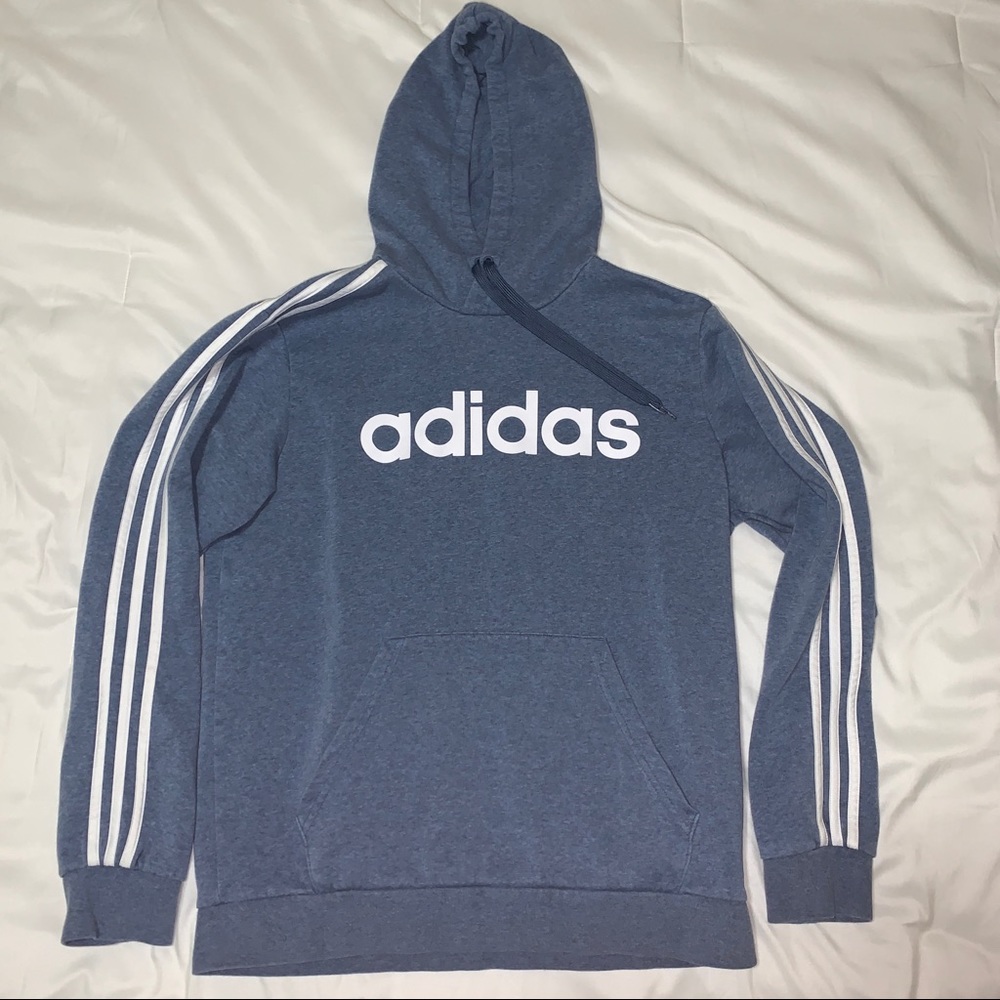 Adidas Blue Hoodie Sweatshirt Mens Large